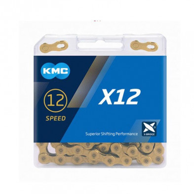 Cadena KMC X12 Ti-N 12V GOLD en Categoría Cadenas de Dromosport: 