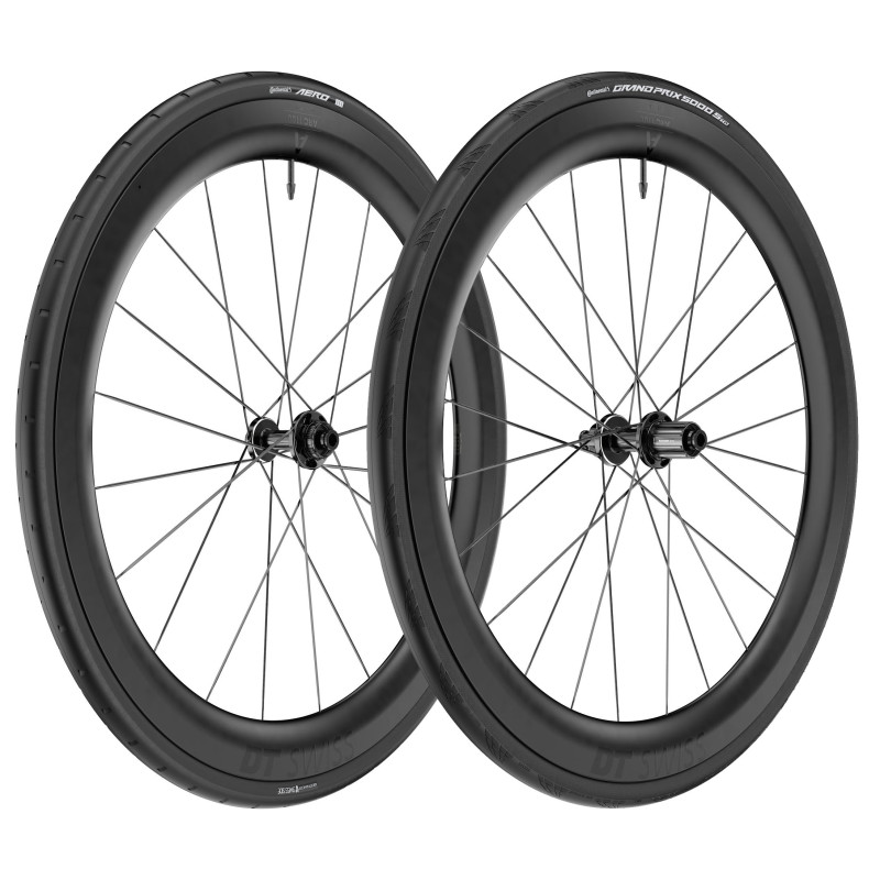 DT SWISS ARC 1100 DICUT DB 55 WTS CONTINENTAL BLACK ED. Juego (Cubierta / Tubeless Ready)
