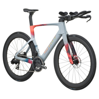 Scott Foil RC TRI 2027. Bicicleta triatlón. Narwal Grey / Gloaming Orange
