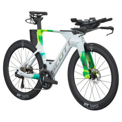 Scott Plasma RC Pro 2027. Bicicleta triatlón. Cumulus White / Viper Green