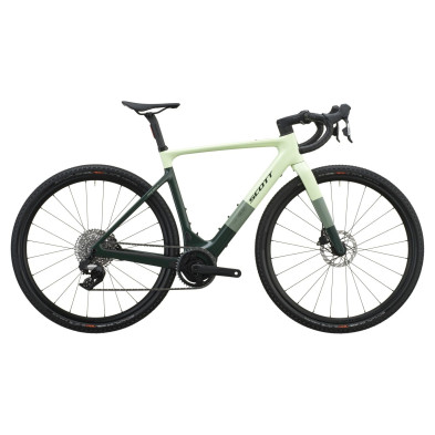Scott Solace Gravel 30 2027. E-bike gravel. Cream Green / Grove Green