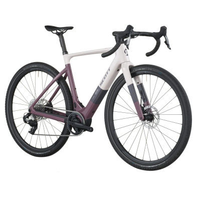 Scott Solace Gravel 30 2027. E-bike gravel. Mineral Pink / Flint Purple