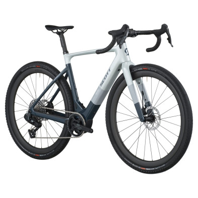 Scott Solace Gravel 20 2027. E-bike gravel. Squid Blue / Beluga Grey