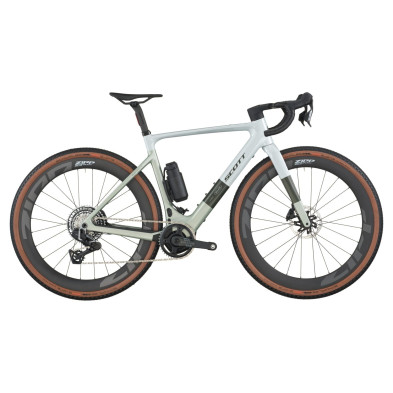 Scott Solace Gravel 10 2027. E-bike gravel. Pale Green / Beluga Grey