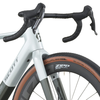 Scott Solace Gravel 10 2027. E-bike gravel. Pale Green / Beluga Grey